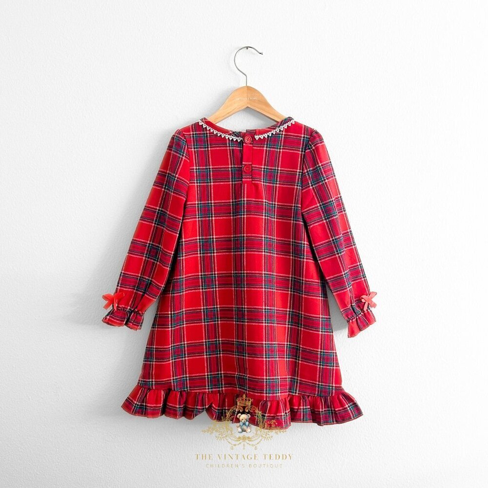 NWT Pretty Girls Pajamas Dress Christmas Pjs Kids Sleepwear Plaid Red Green 8-9Y - Picture 2 of 4